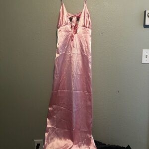 Chic Pink Satin Chemise